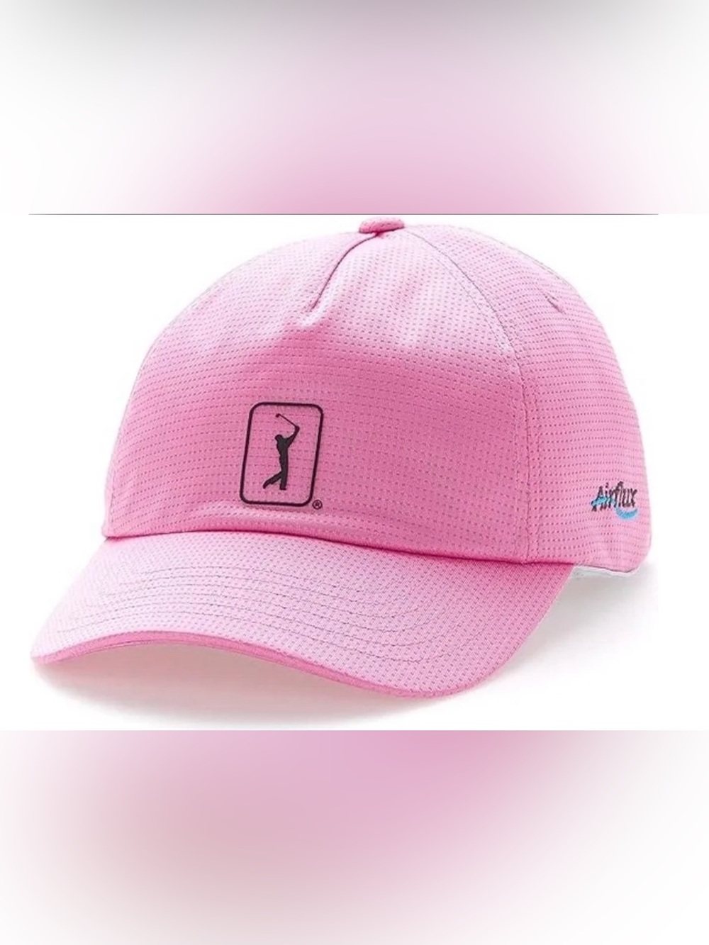 NWT PGA TOUR Airflux Mesh Golf Cap Adjustable Hat Curved Brim Pink
